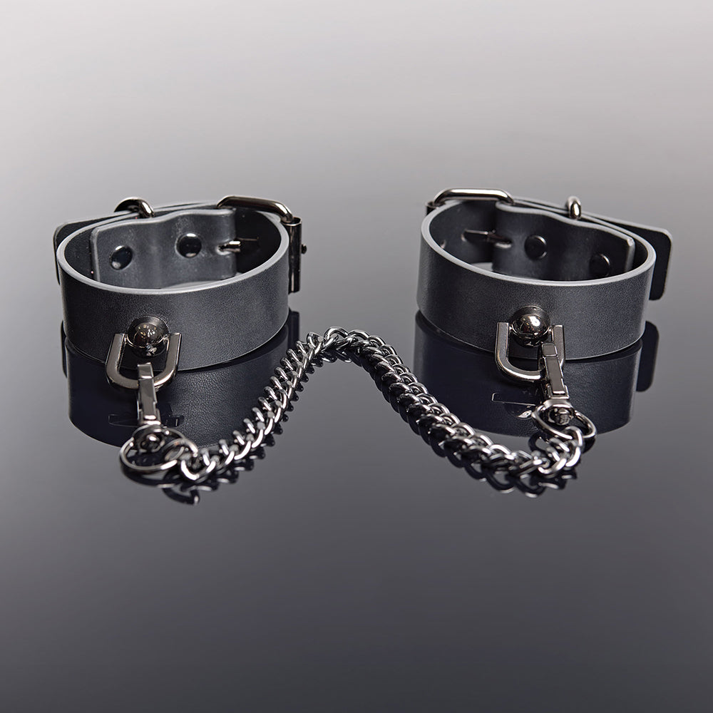 Pleasure Collection Gunmetal Glam Cuffs w/Removable Chain