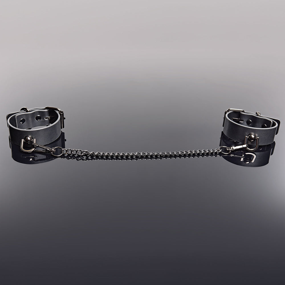 Pleasure Collection Gunmetal Glam Cuffs w/Removable Chain