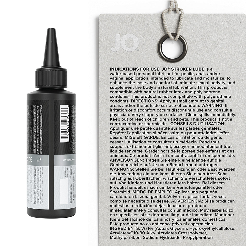 JO Stroker Waterbased Lubricant - 4 oz Bottle