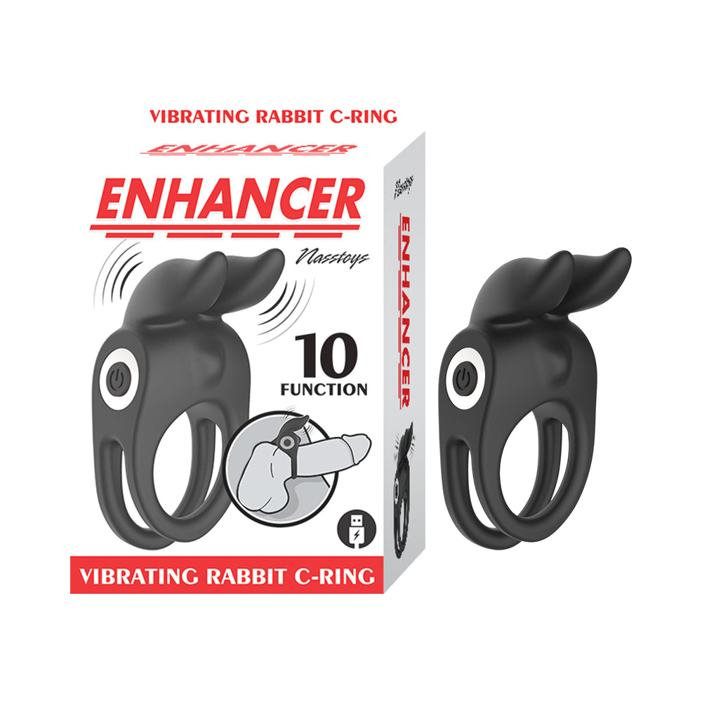 Enhancer Vibrating Rabbit C-Ring - Black
