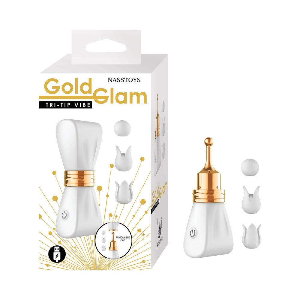 Gold Glam Tri-Tip Vibe - White
