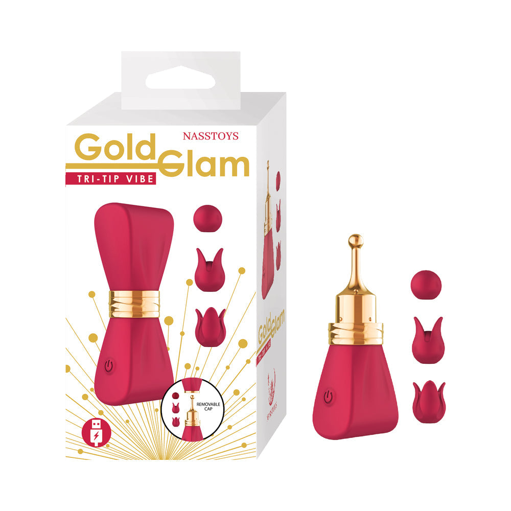 Gold Glam Tri-Tip Vibe - Red