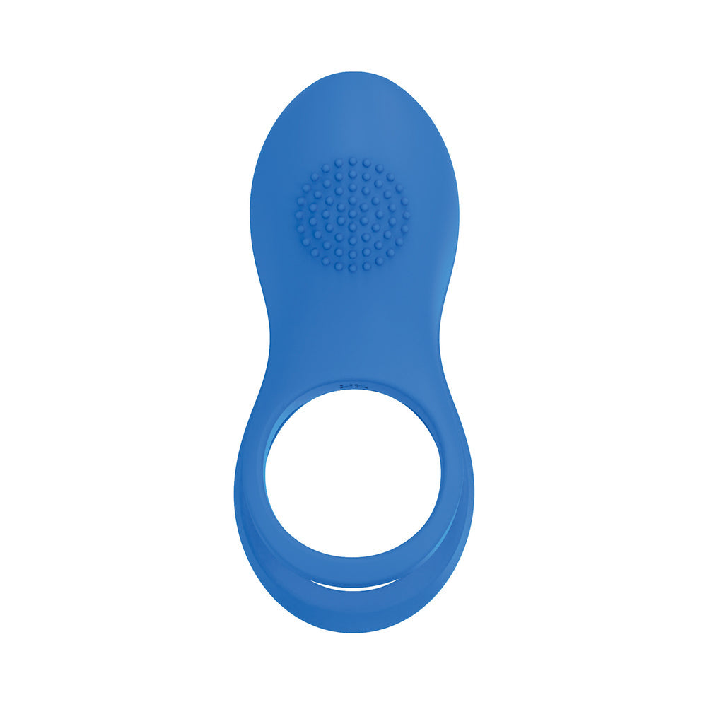 Gold Glam Cock Ring - Blue