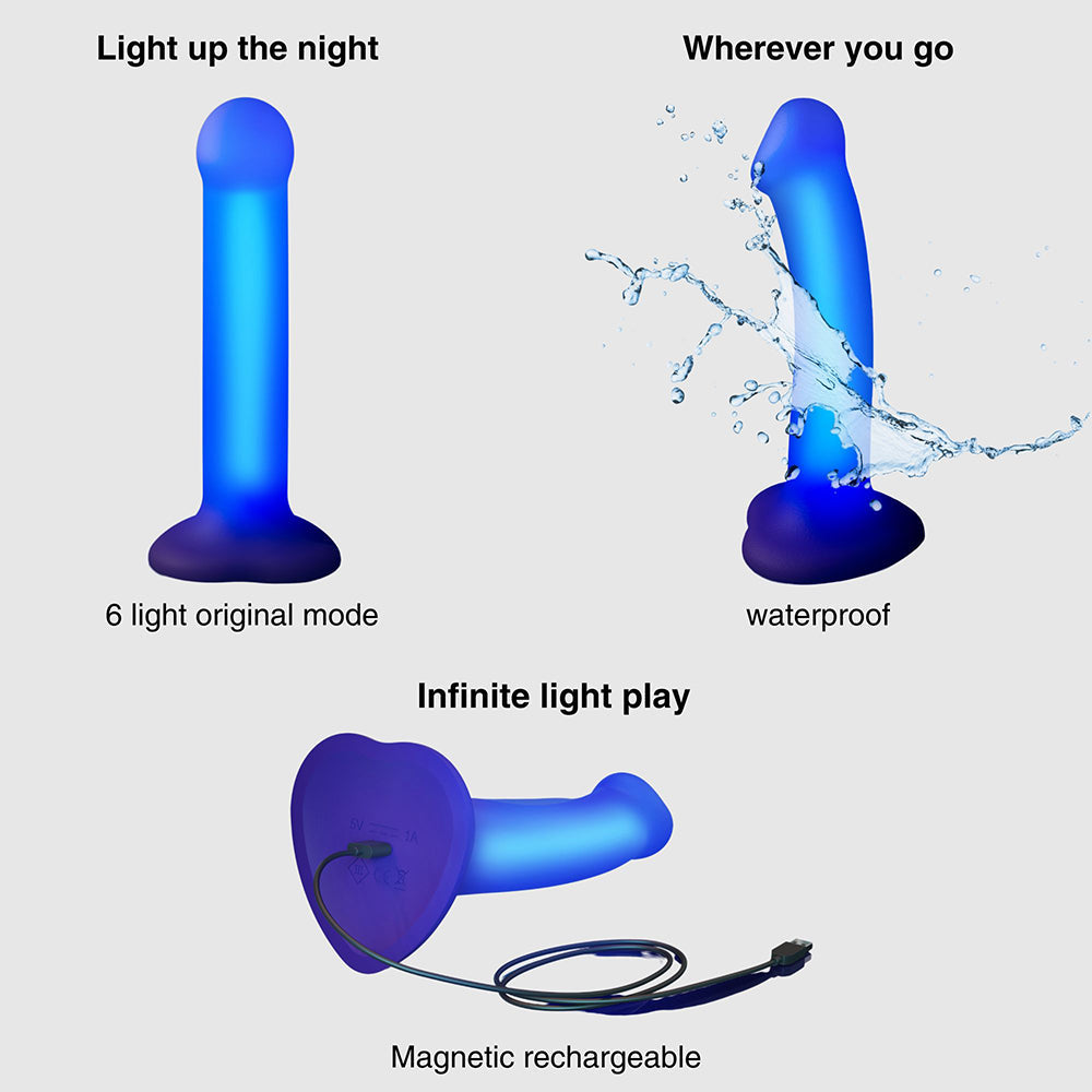 Strap-on-Me Glow-Led Dildo - Purple