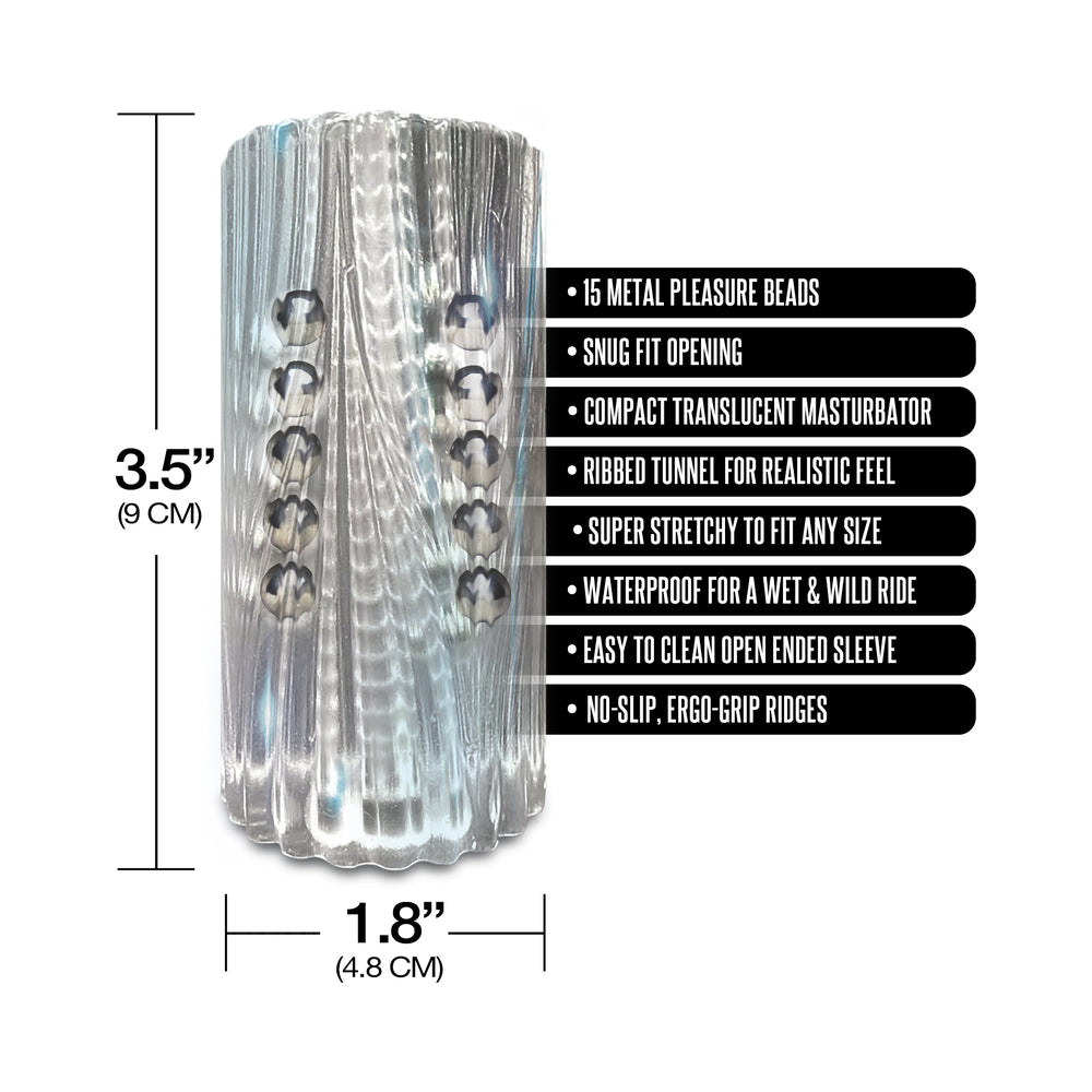 MSTR B8 Balls to the Wall Clear-View Beaded Stroker - Clear