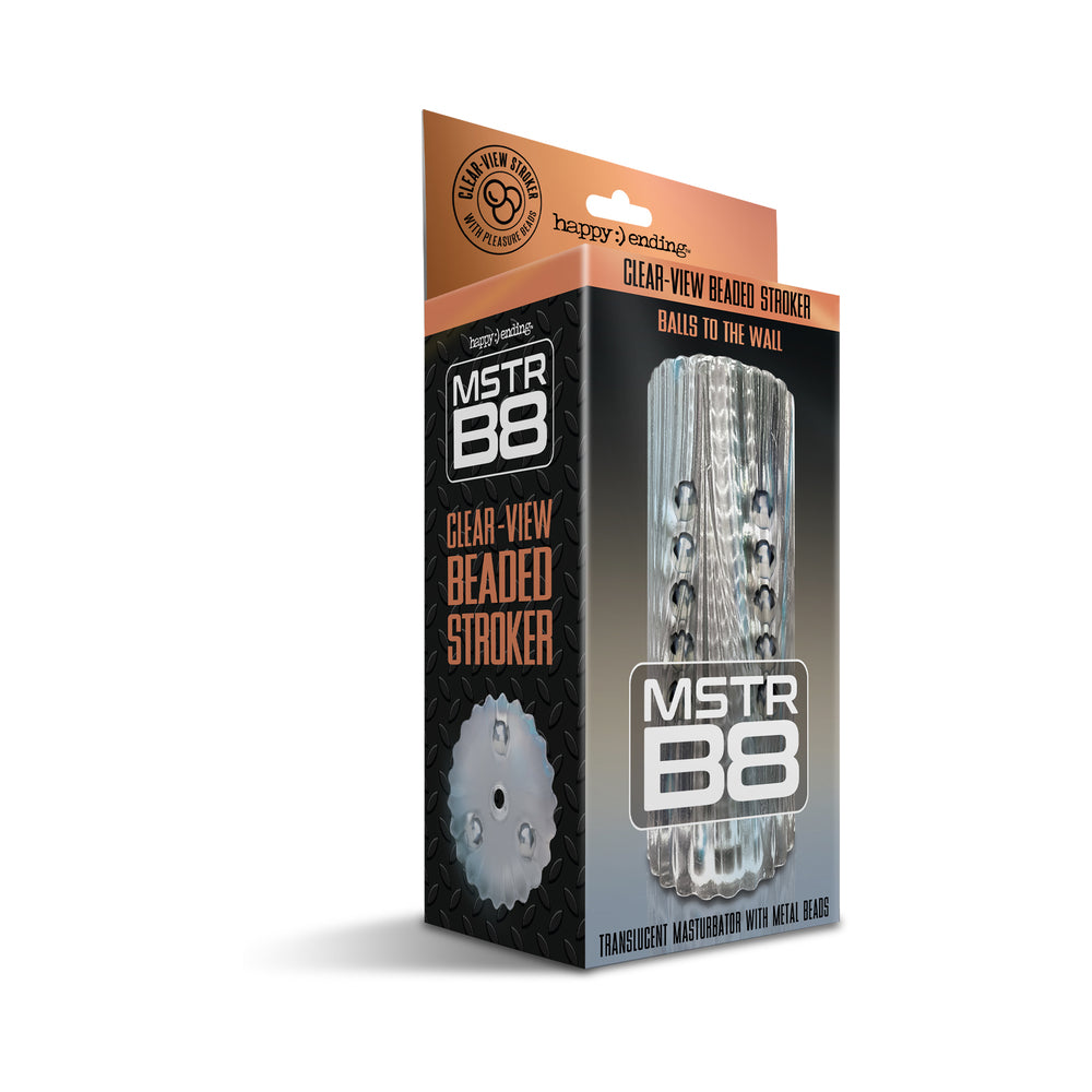 MSTR B8 Balls to the Wall Clear-View Beaded Stroker - Clear