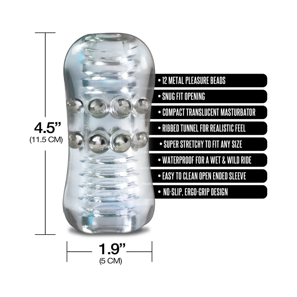 MSTR B8 Head Banger Beaded Clear-View Stroker - Clear