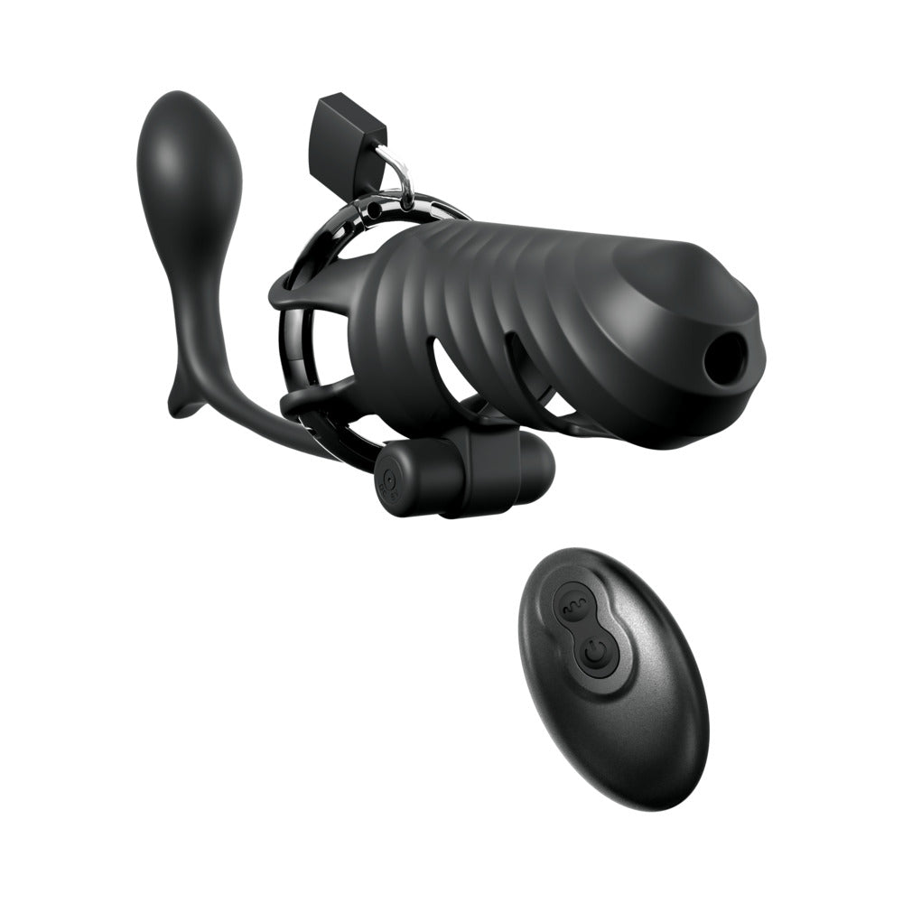 Fantasy C-Ringz Remote Controlled Vibrating Cock Blocker w/Ass-Gasam Plug - Black