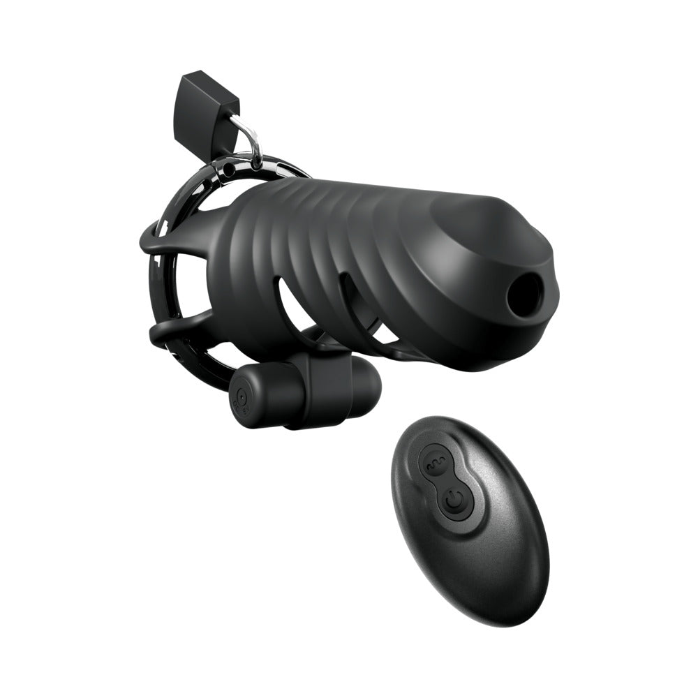 Fantasy C-Ringz Remote Controlled Vibrating Cock Blocker - Black