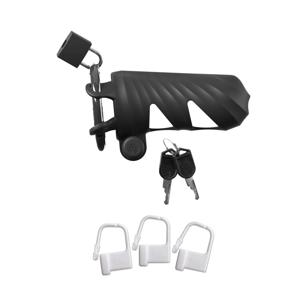 Fantasy C-Ringz Remote Controlled Vibrating Cock Blocker - Black