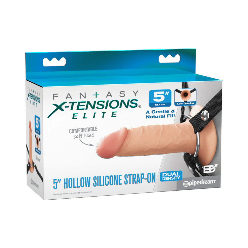 Fantasy X-Tensions Elite Hollow Strap On Dual Density Light 5"
