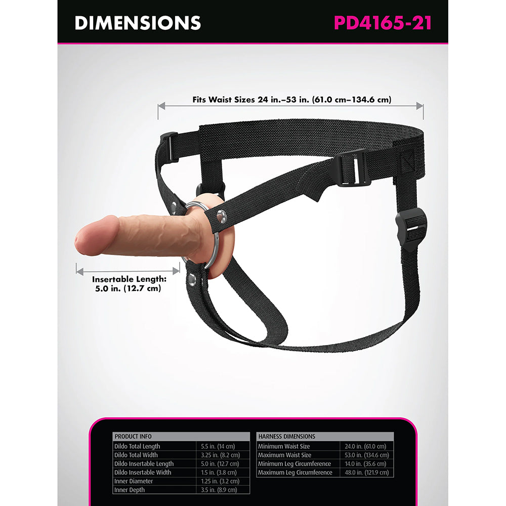 Fantasy X-Tensions Elite Hollow Strap On Dual Density Light 5"