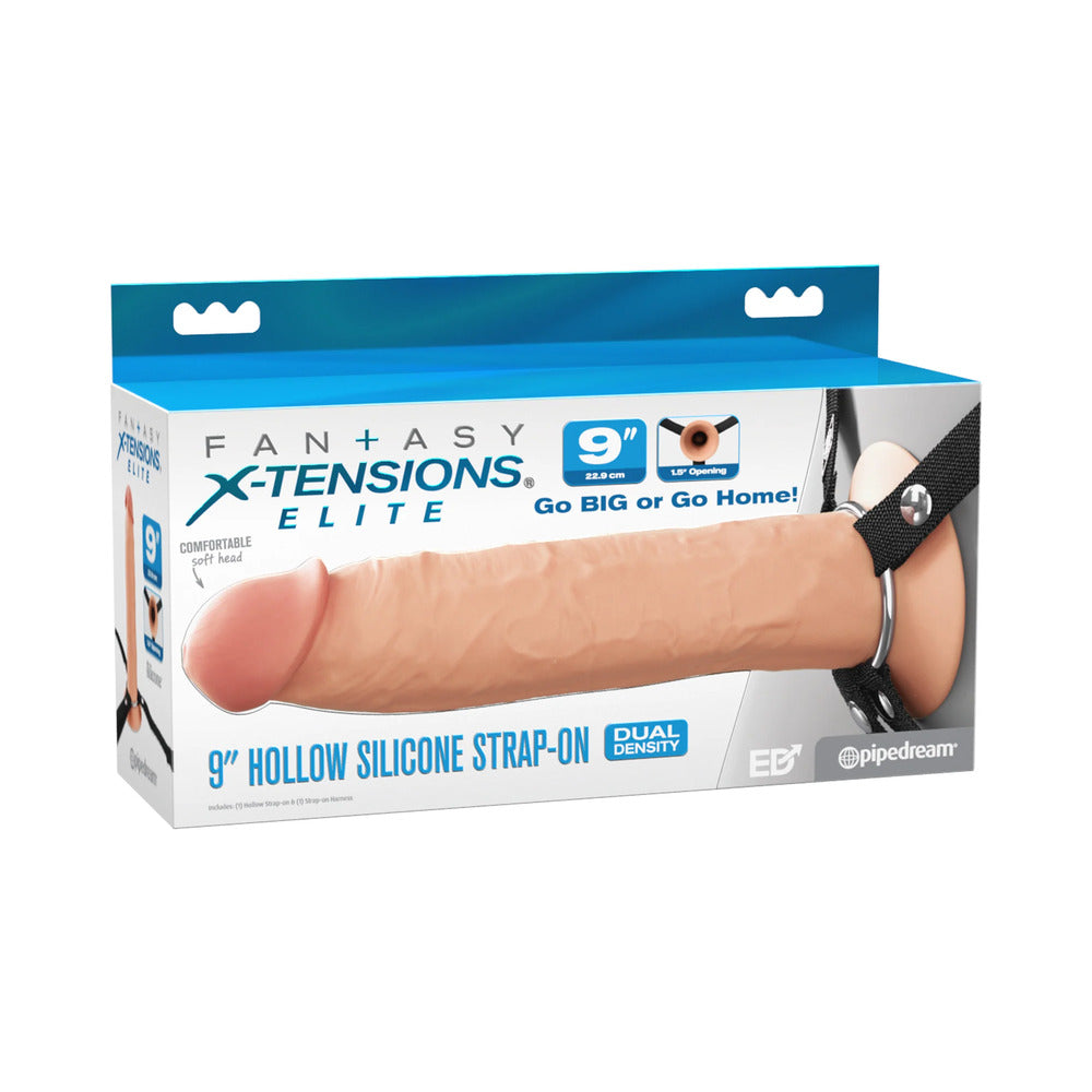 Fantasy X-Tensions Elite Hollow Strap On Dual Density Light 9"