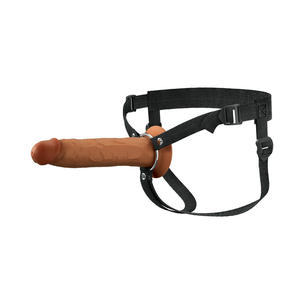 Fantasy X-Tensions Elite Hollow Strap On Dual Density Brown 9"