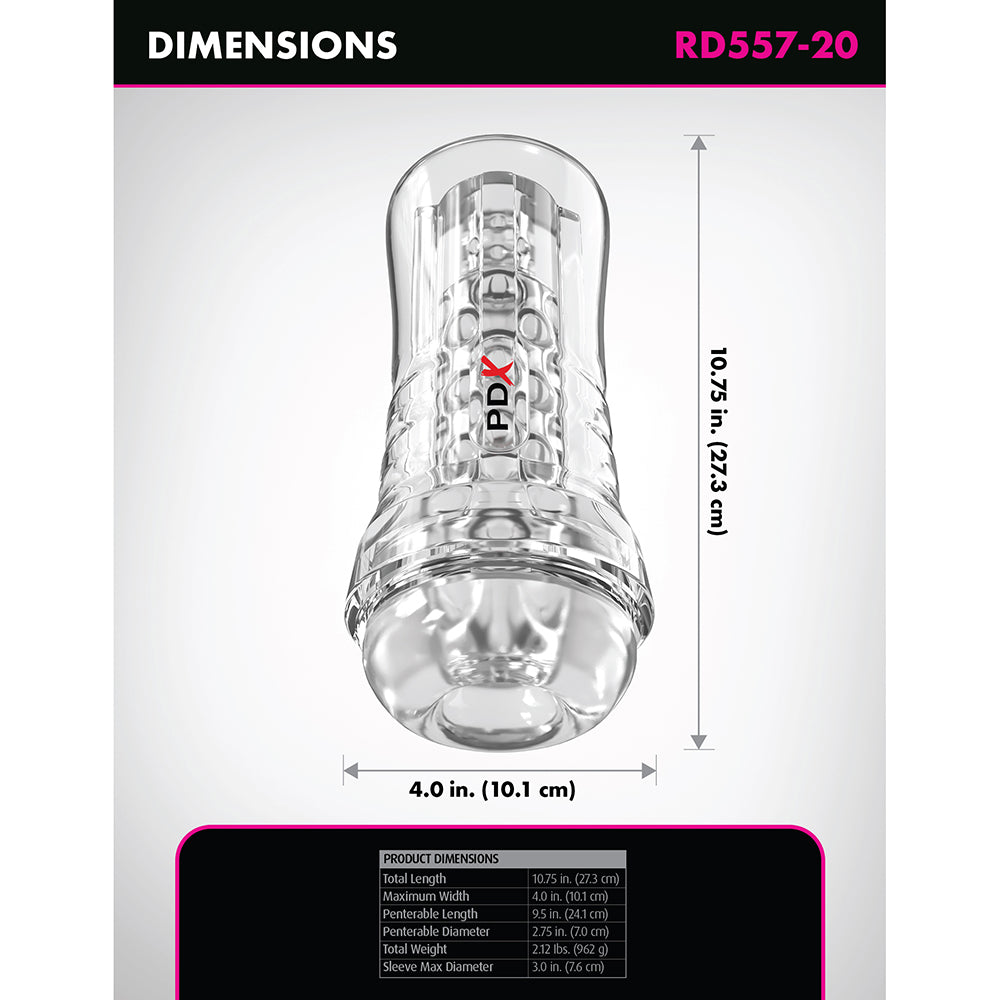 PDX Elite ViewTube See-Thru EZ-Grip Stroker - Clear