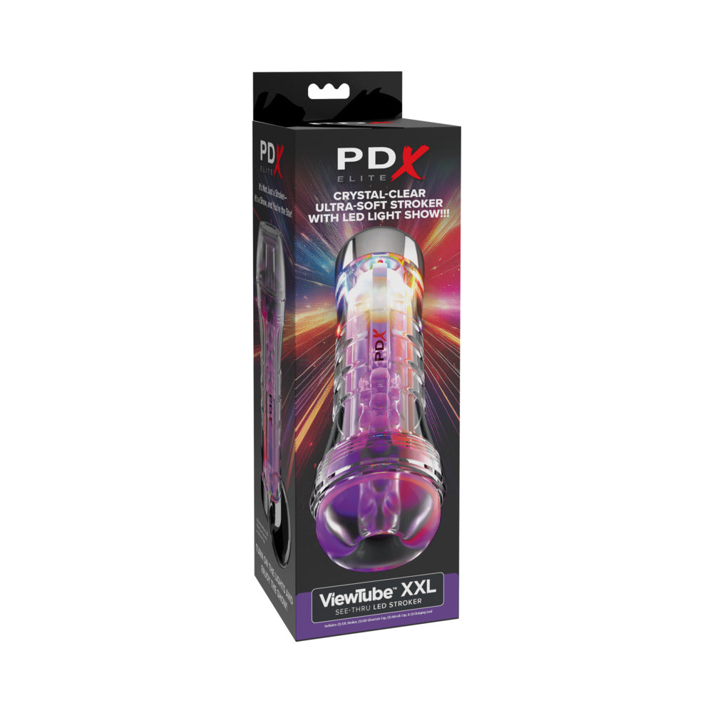 PDX Elite ViewTube XXL See-Thru EZ-Grip LED Stroker - Clear