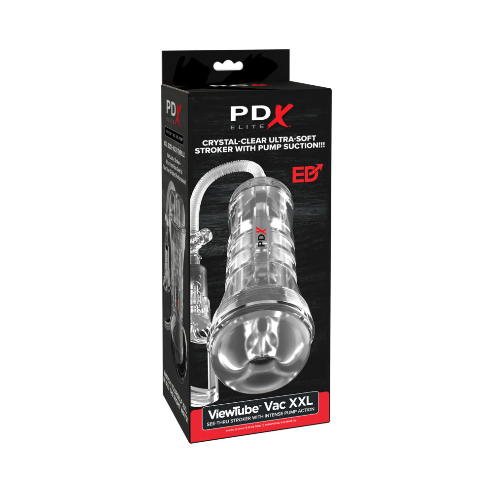 PDX Elite ViewTube Vac XXL Pump See-Thru EZ-Grip Pump Stroker - Clear