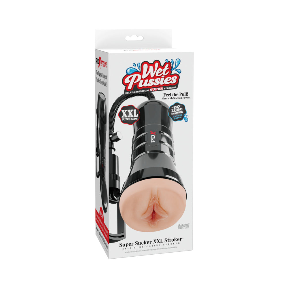 PDX Extreme Wet Pussies Super Sucker XXL Stroker - Light