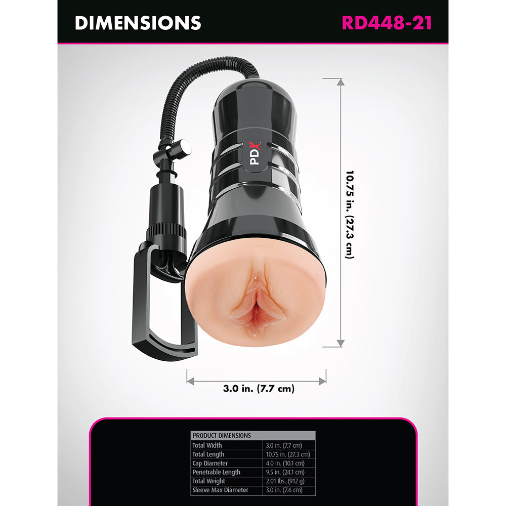 PDX Extreme Wet Pussies Super Sucker XXL Stroker - Light