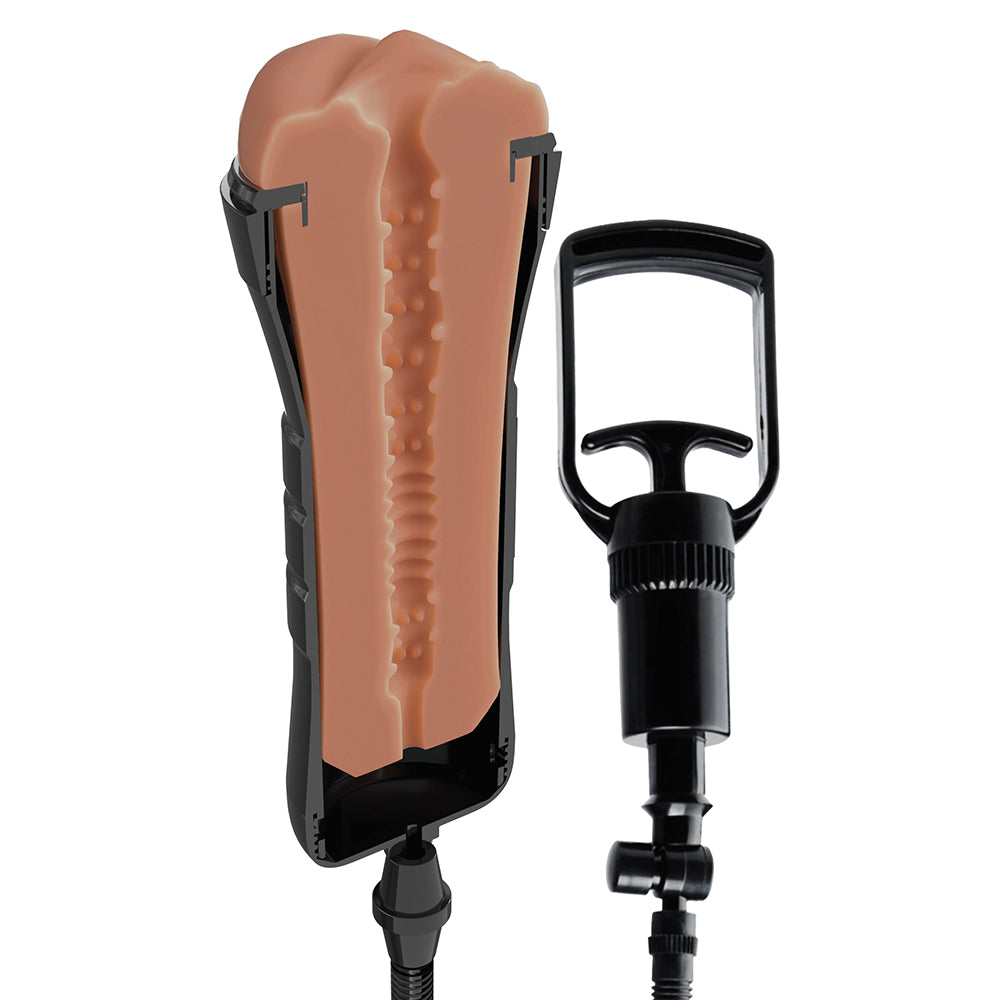 PDX Extreme Wet Pussies Super Sucker XXL Stroker - Brown