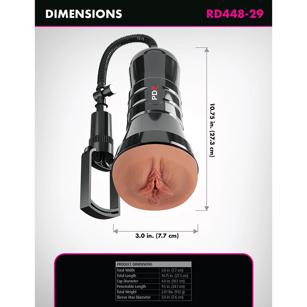 PDX Extreme Wet Pussies Super Sucker XXL Stroker - Brown