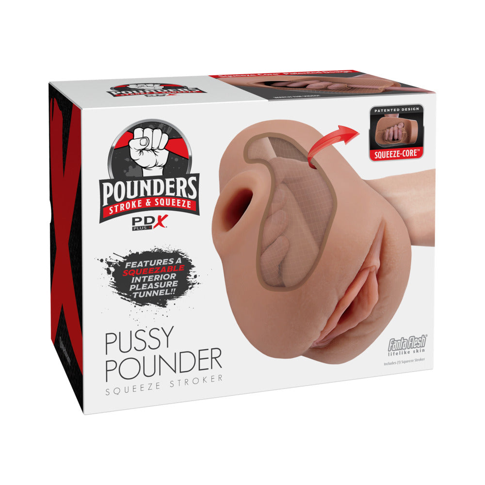 PDX Plus Pussy Pounder Squeeze Stroker-Brown