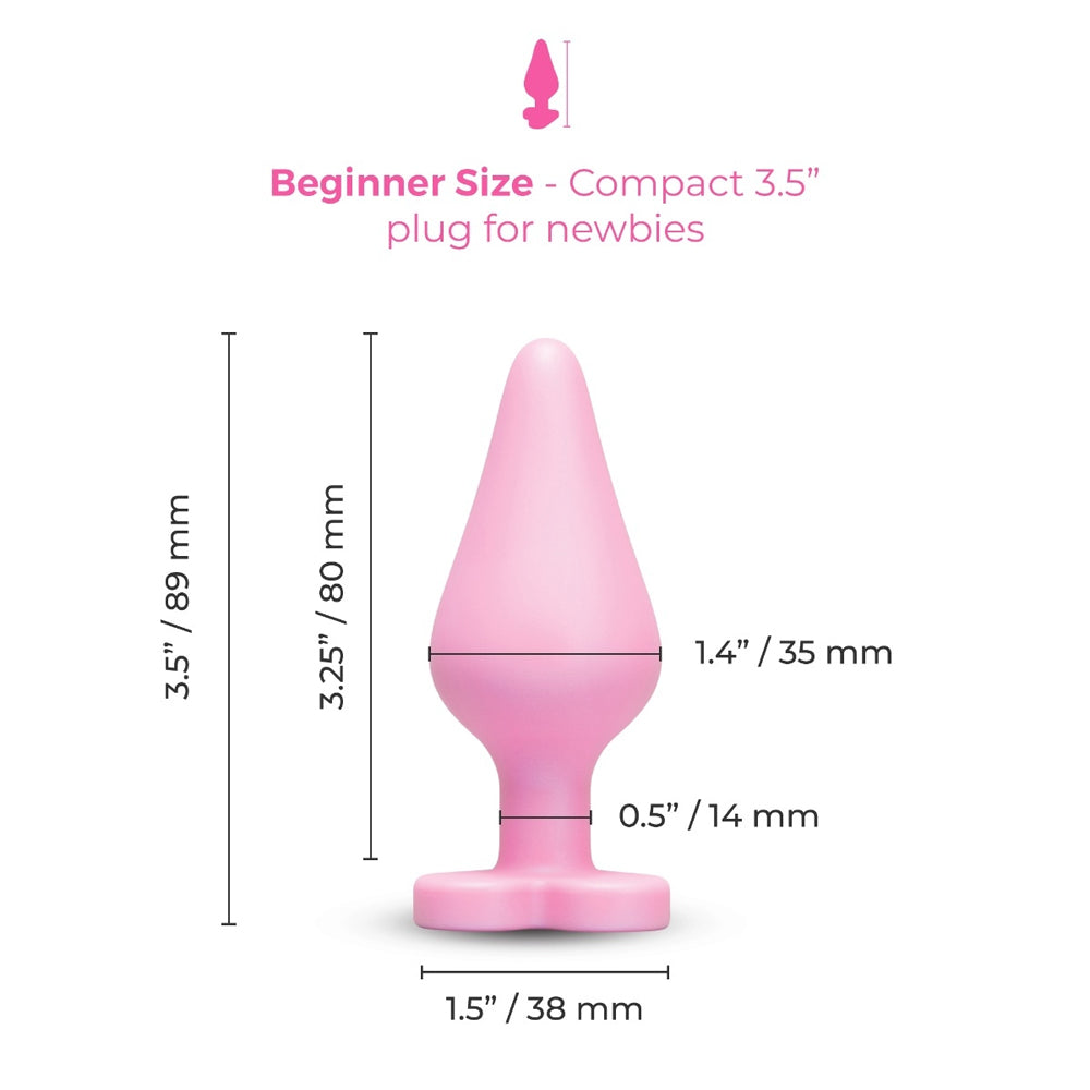 B-Mine Butties - Silicone Butt Plug with Heart Base - Pink