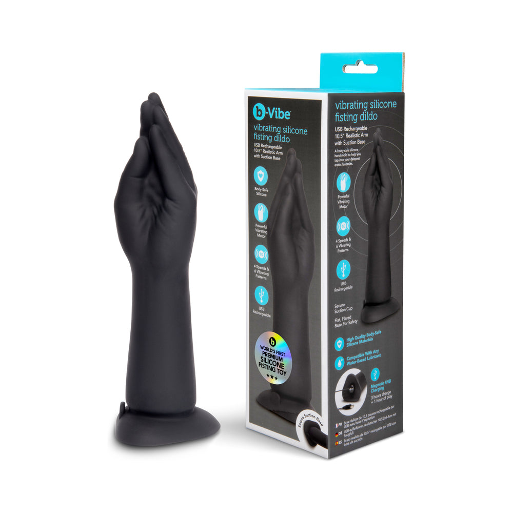 b-Vibe 10.5 Inch Vibrating Silicone Hand Fisting Dildo w/Suction Base