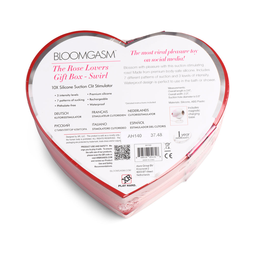 Bloomgasm Sucking Rose Heart Box-Red/White