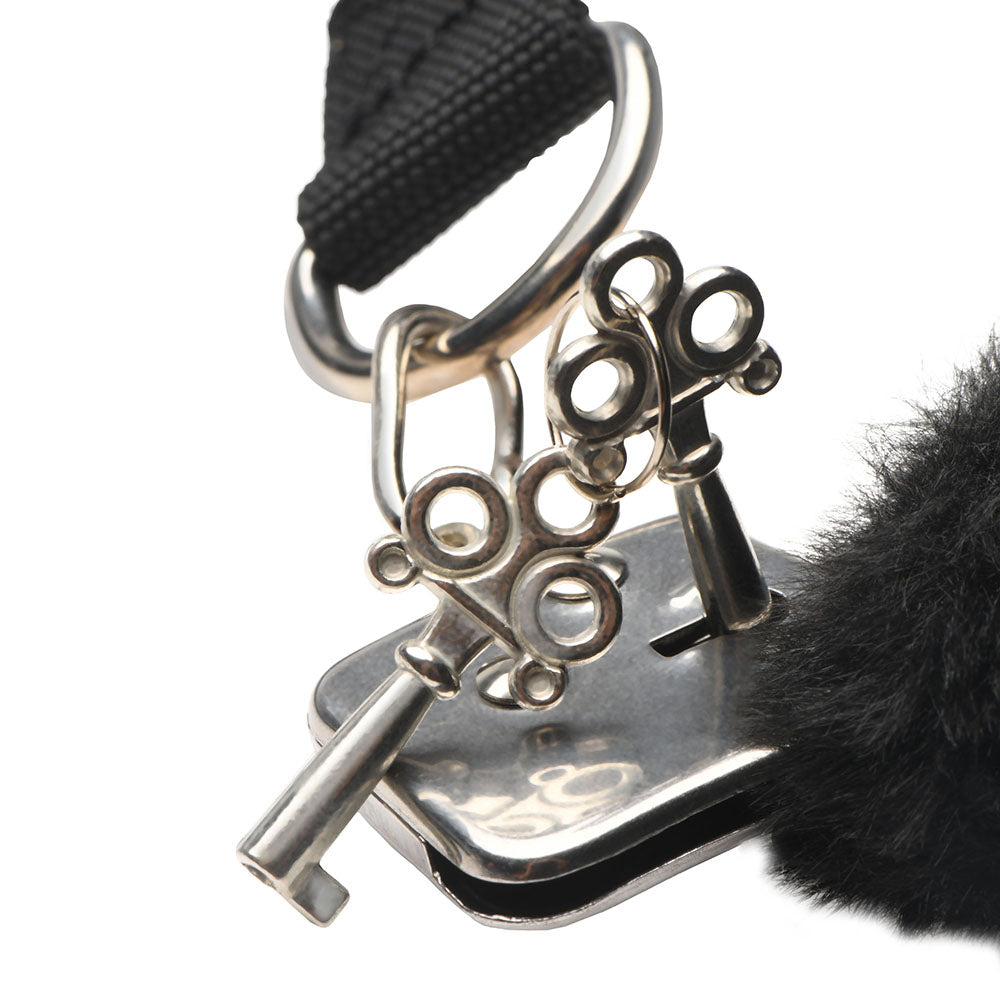 Master Series Furry Handcuffs w/Handle