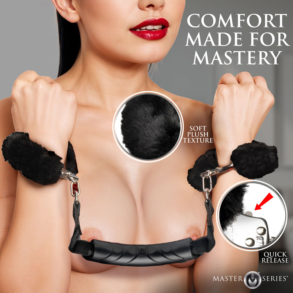 Master Series Furry Handcuffs w/Handle