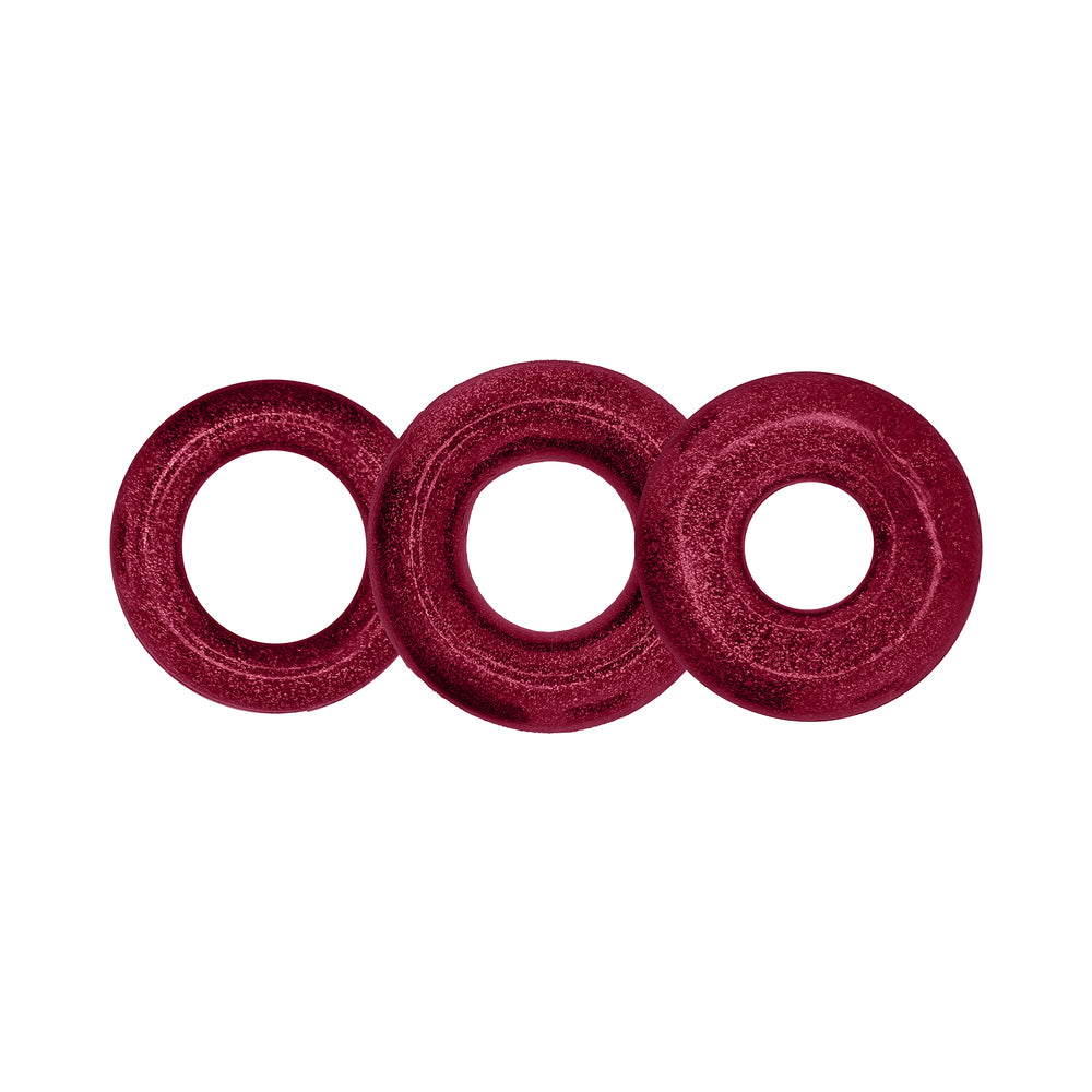 Oxballs Cockpack Multi Design 3 Pack Cockrings - Cherry Lips