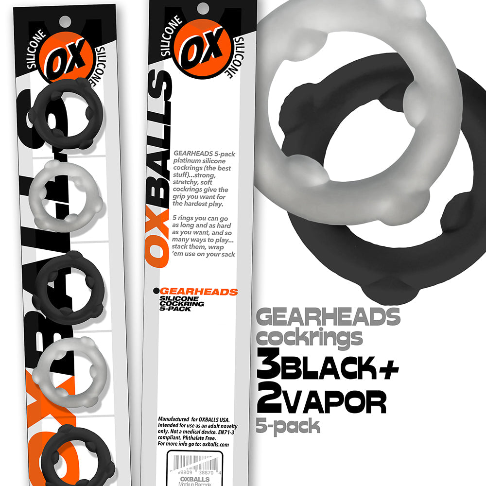 Oxballs Gearheads 5 Pack Spinner Rings - Black/Vapor