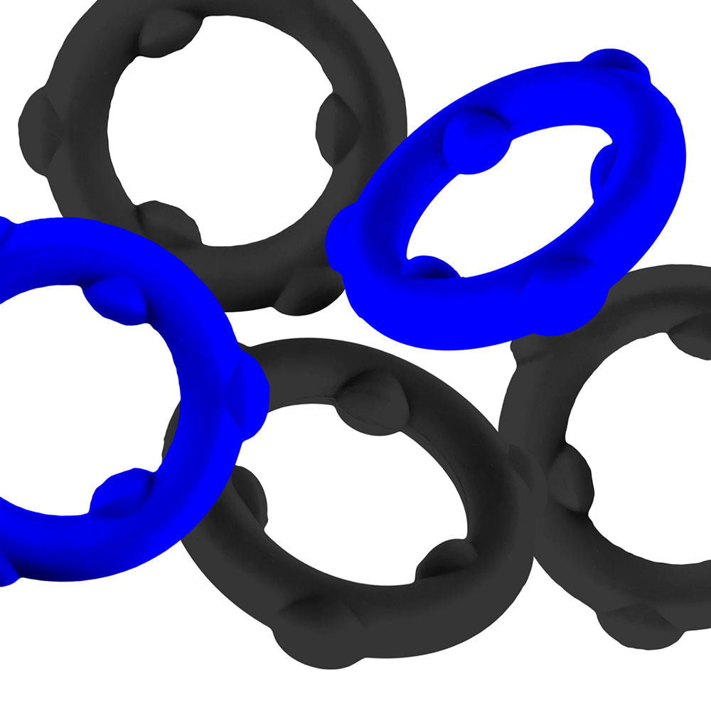 Oxballs Gearheads 5 Pack Spinner Rings - Blue/Black