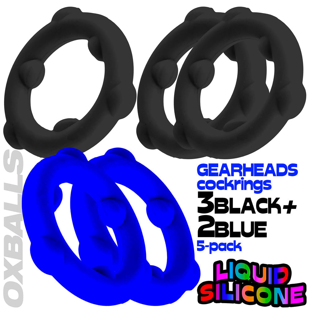Oxballs Gearheads 5 Pack Spinner Rings - Blue/Black
