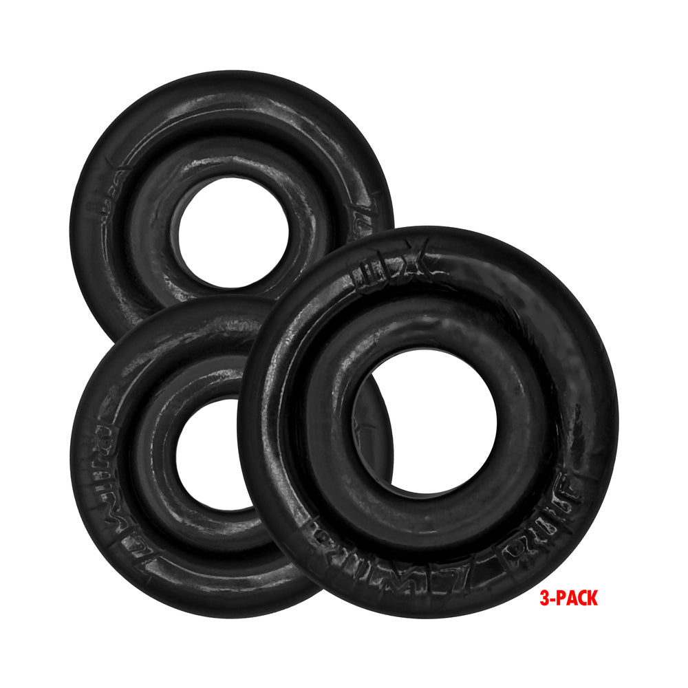 Oxballs Rimringz Multi Size 3 Pack of Cock Rings - Black