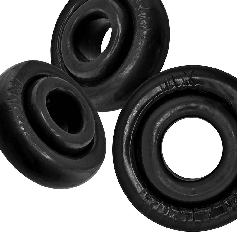 Oxballs Rimringz Multi Size 3 Pack of Cock Rings - Black