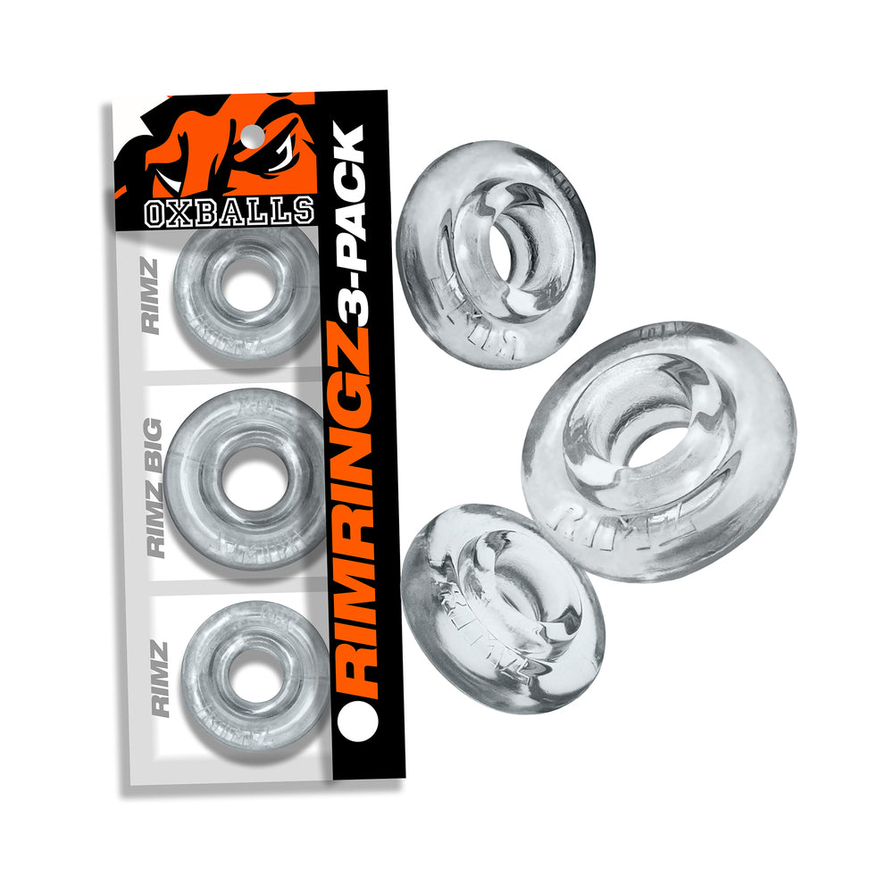 Oxballs Rimringz Multi Size 3 Pack of Cock Rings - Clear
