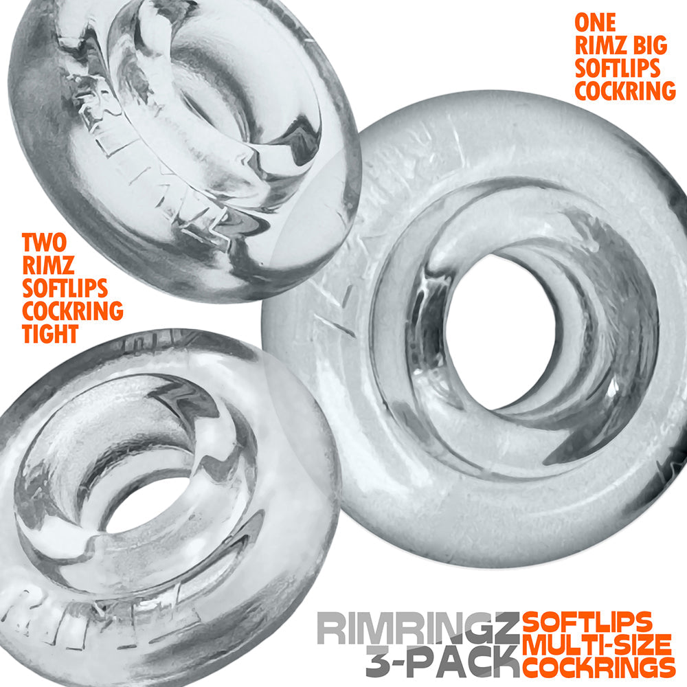 Oxballs Rimringz Multi Size 3 Pack of Cock Rings - Clear