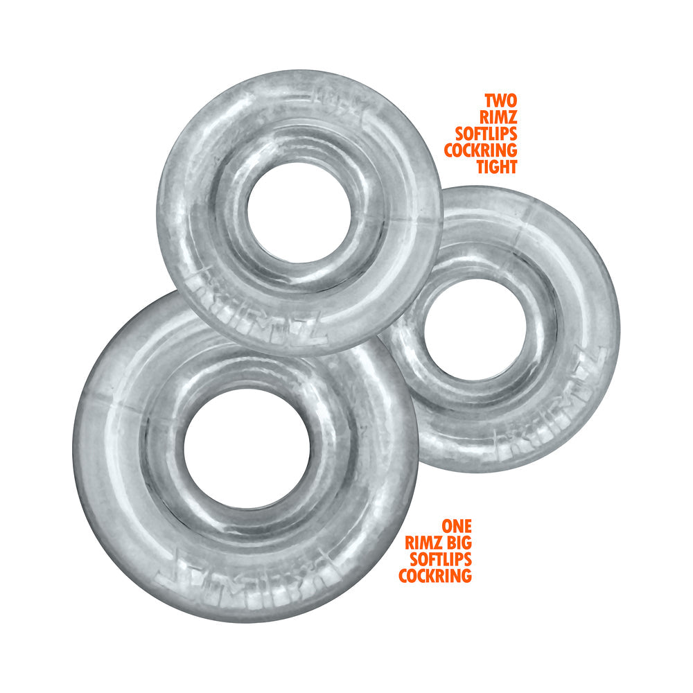 Oxballs Rimringz Multi Size 3 Pack of Cock Rings - Clear