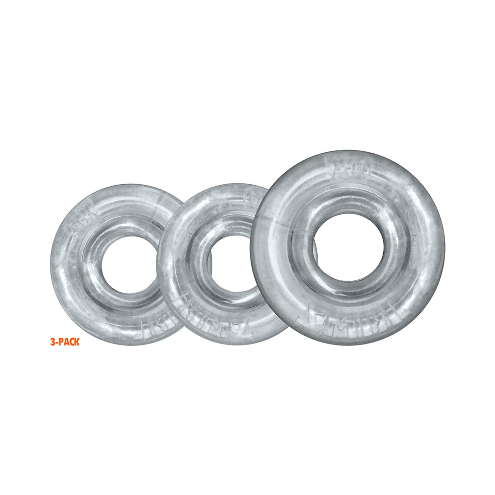 Oxballs Rimringz Multi Size 3 Pack of Cock Rings - Clear