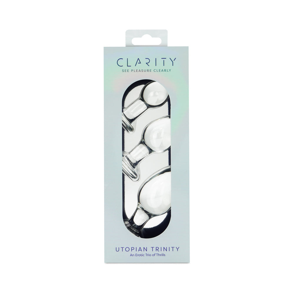 Clarity Glass Dildo 3 Piece Kit - Utopian Trinity