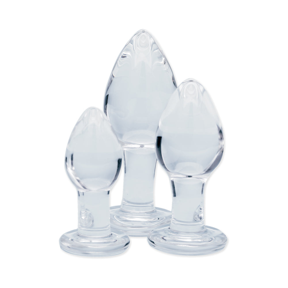 Clarity Glass Dildo 3 Piece Kit - Utopian Trinity