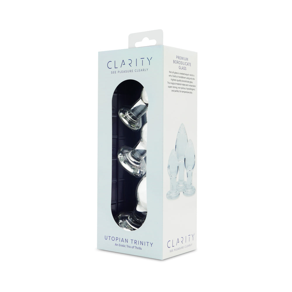 Clarity Glass Dildo 3 Piece Kit - Utopian Trinity