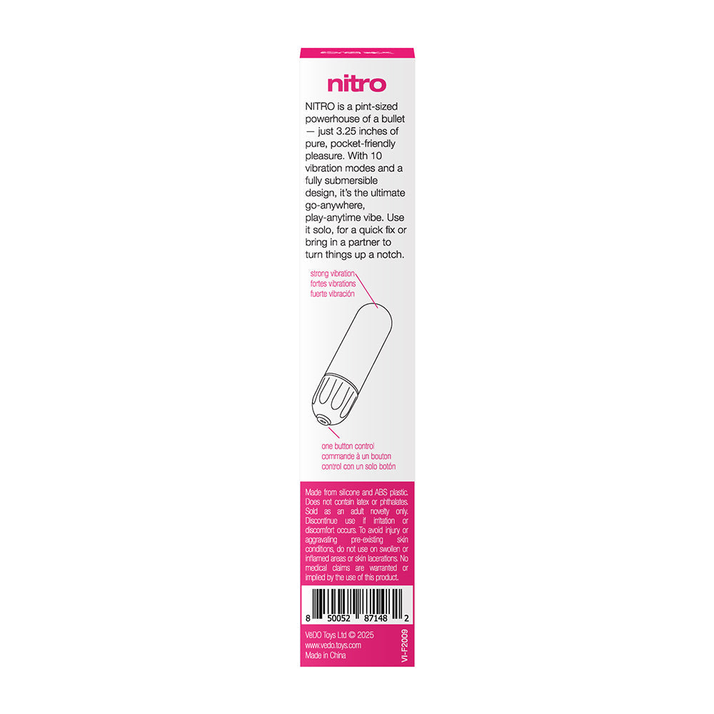 VeDO Nitro Rechargeable Bullet Vibe - Pink