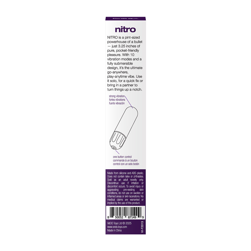 VeDO Nitro Rechargeable Bullet Vibe - Purple