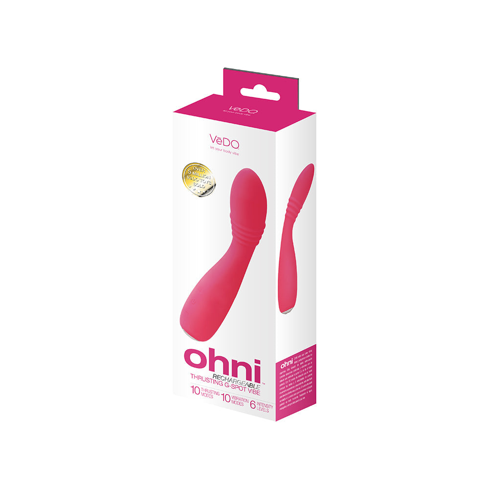 VeDO Ohni Rechargeable G-Spot Thrusting Vibe - Pink