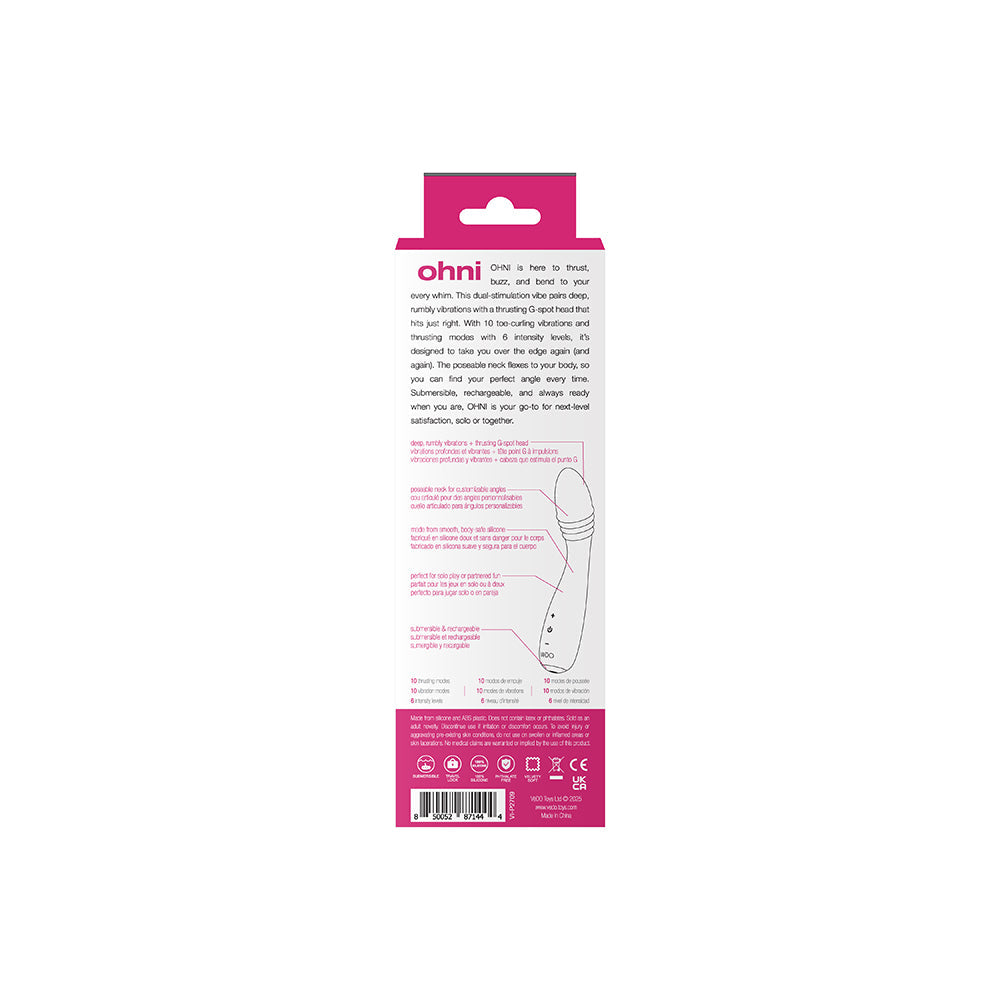 VeDO Ohni Rechargeable G-Spot Thrusting Vibe - Pink