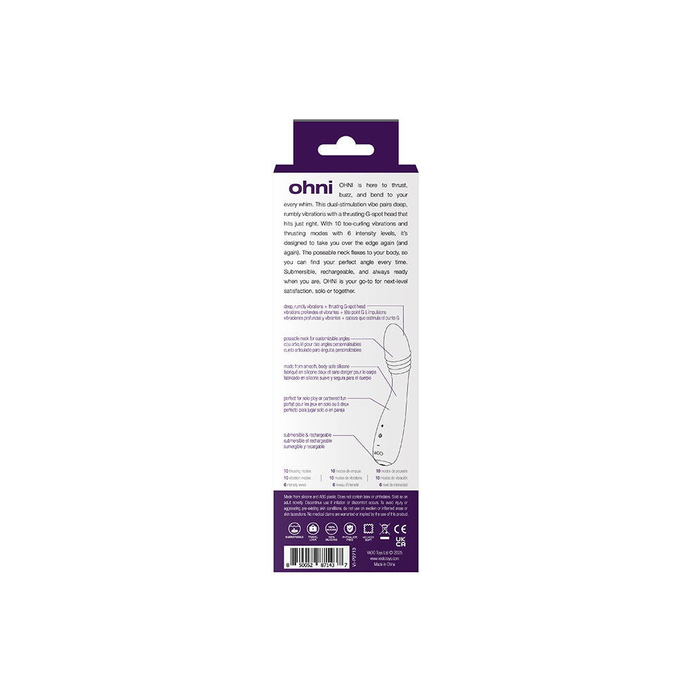 VeDO Ohni Rechargeable G-Spot Thrusting Vibe - Purple