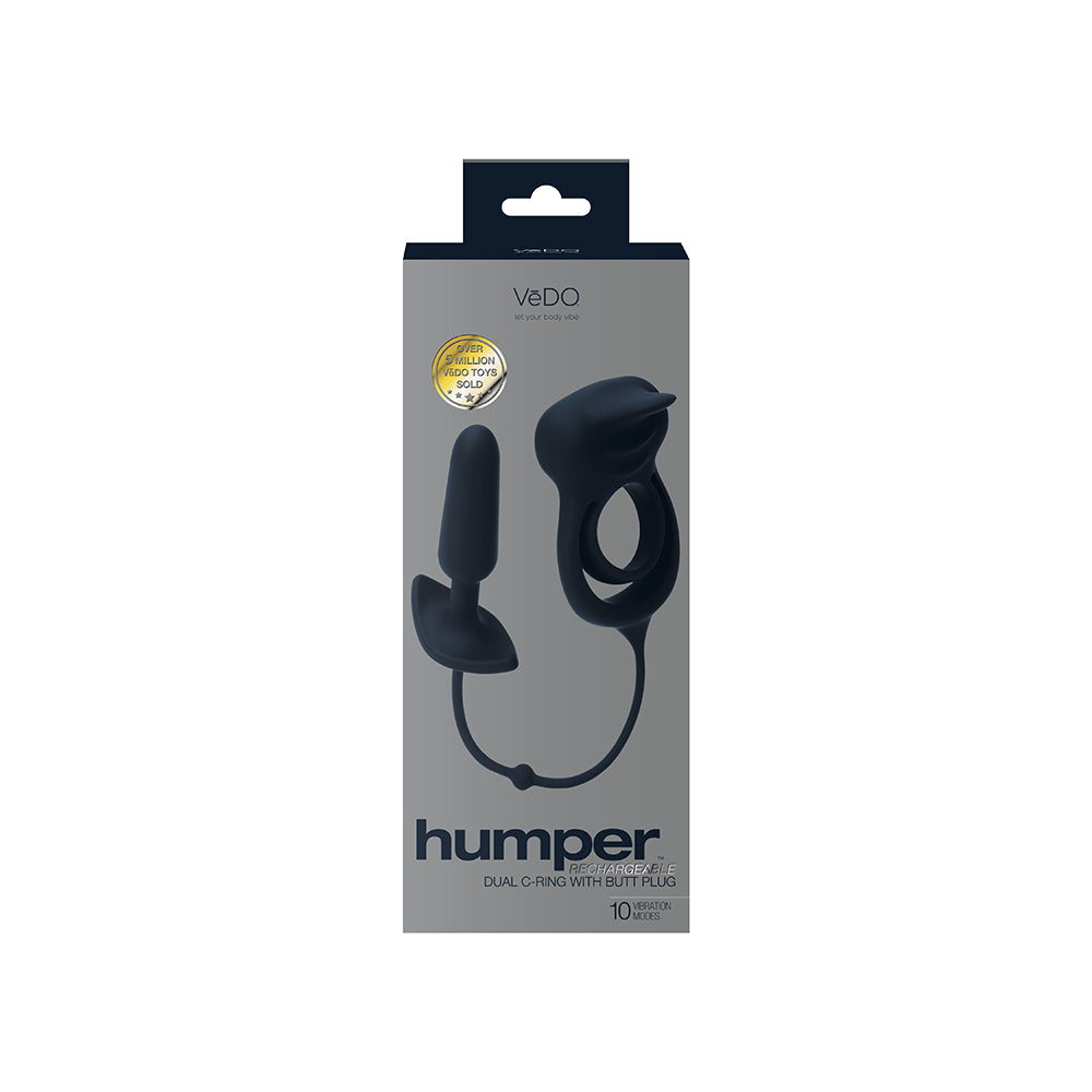 VeDO Humper Rechargeable Dual C-Ring w/Anal Plug - Black